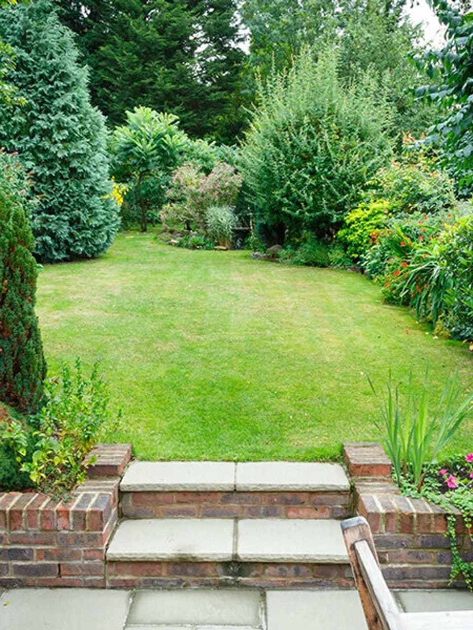 Landscaped lawn and garden